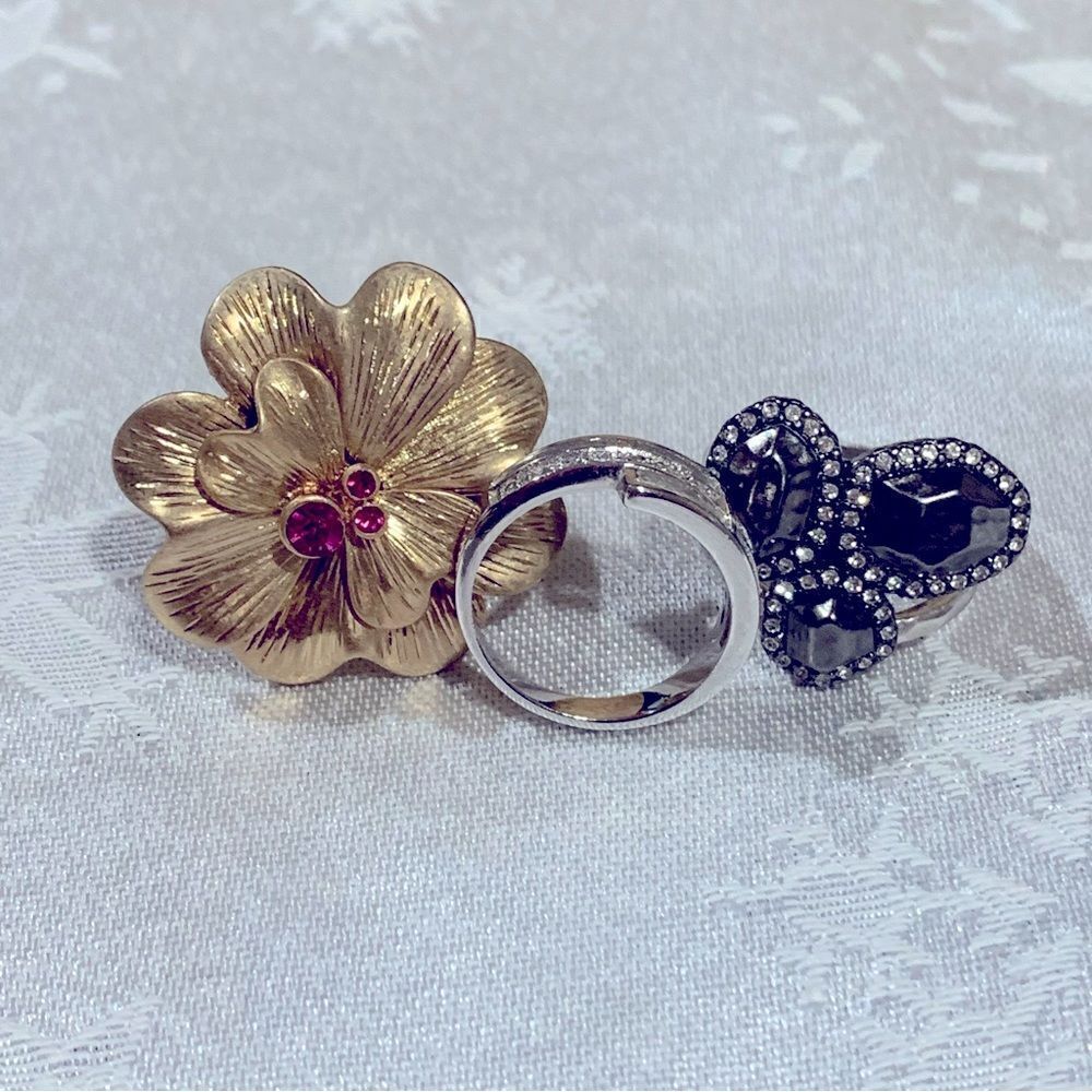 Lia Sophia Rings Set of 3  Sizes 8 & 6